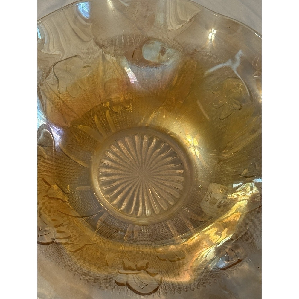Jeanette Glass Company Iris & Herringbone Pattern, In Irridescent Finish 1950's